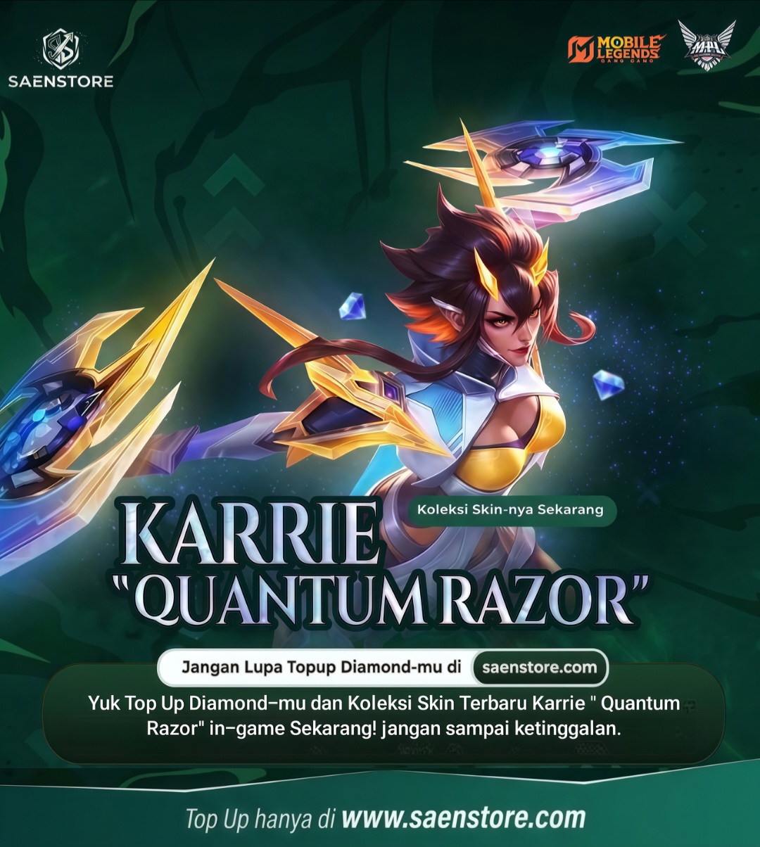 Skin MPL Eksklusif Mobile Legends: Bang Bang Resmi Rilis! Karrie “Quantum Razor”