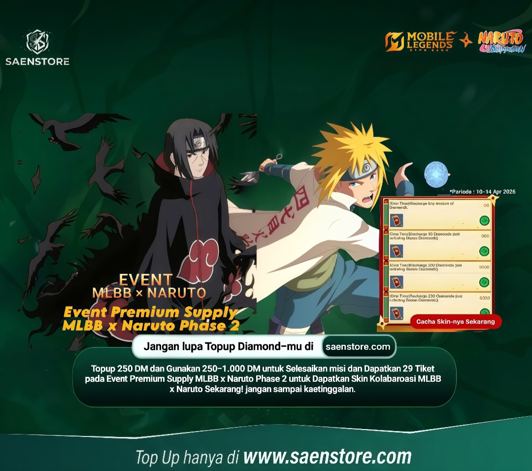 PREMIUM SUPPLY PHASE 2 MLBB x NARUTO RESMI MULAI!